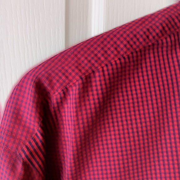 Brooks Brothers Men's Red/Blue Gingham Cotton Long Sleeve Sport Shirt Size L - Picture 4 of 13